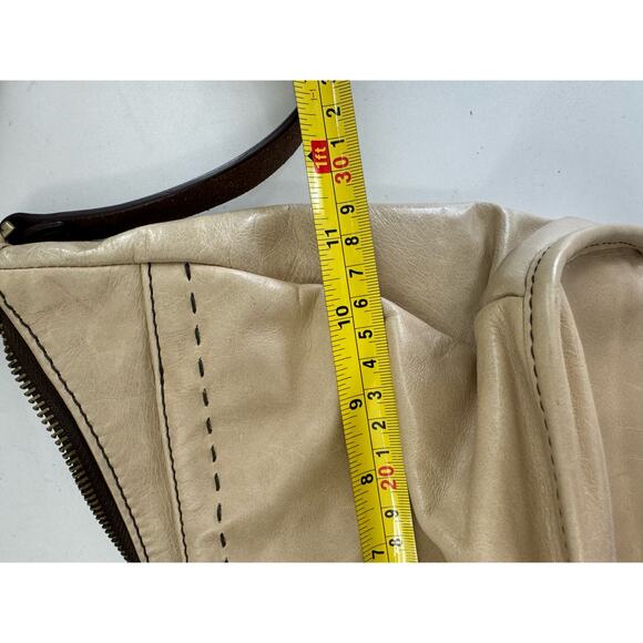 Hard to Find HOBO Aviva Leather Crossbody Cream and Brown Purse - Picture 10 of 12